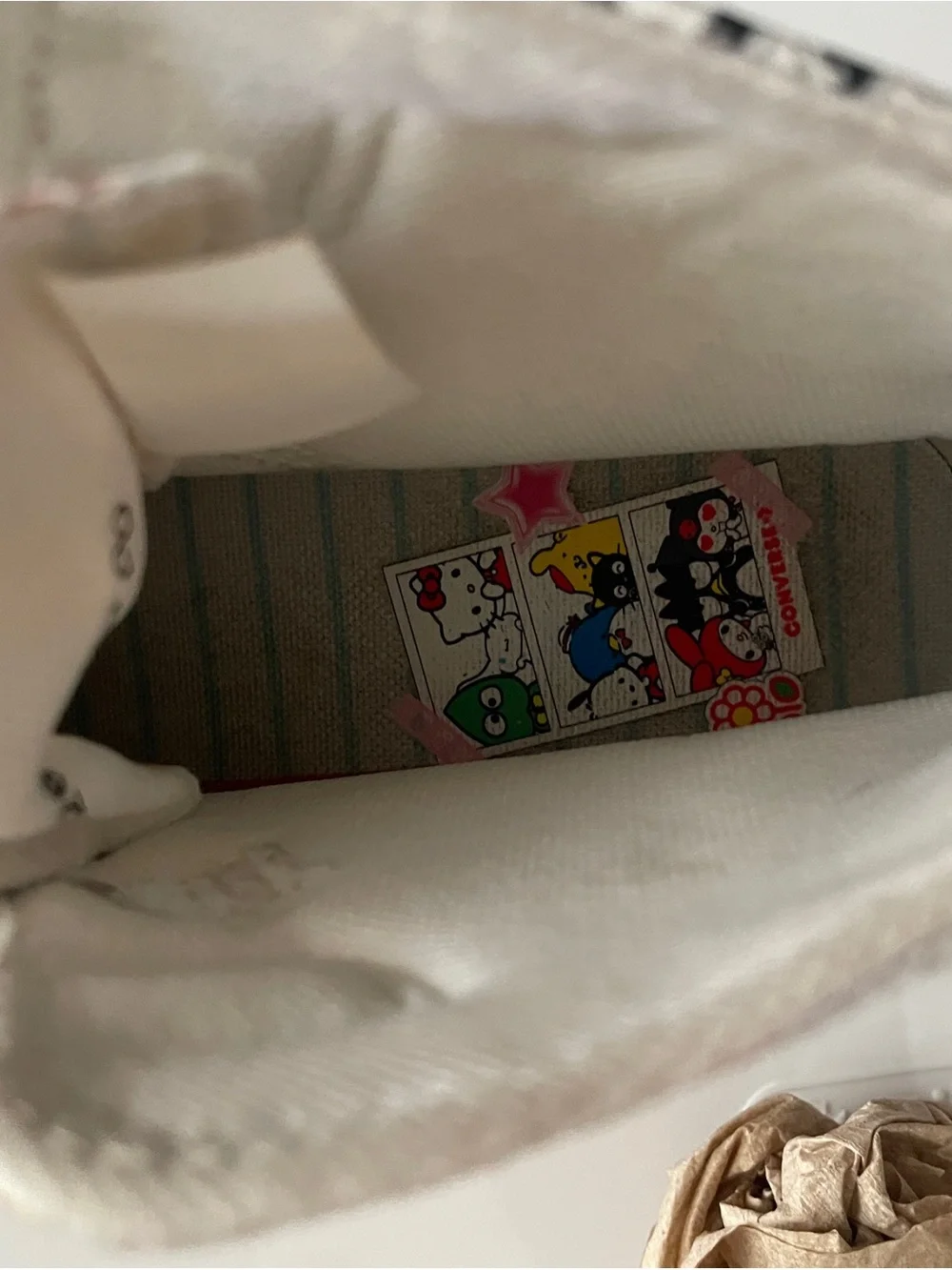 Hello Kitty White Multicolor Graphic Kids High-Top All Star Converse